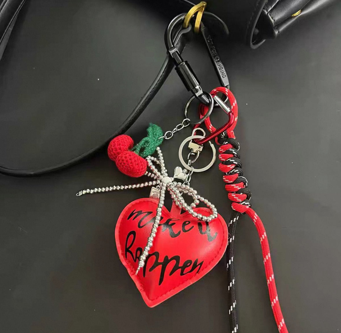 Heart bag keychain