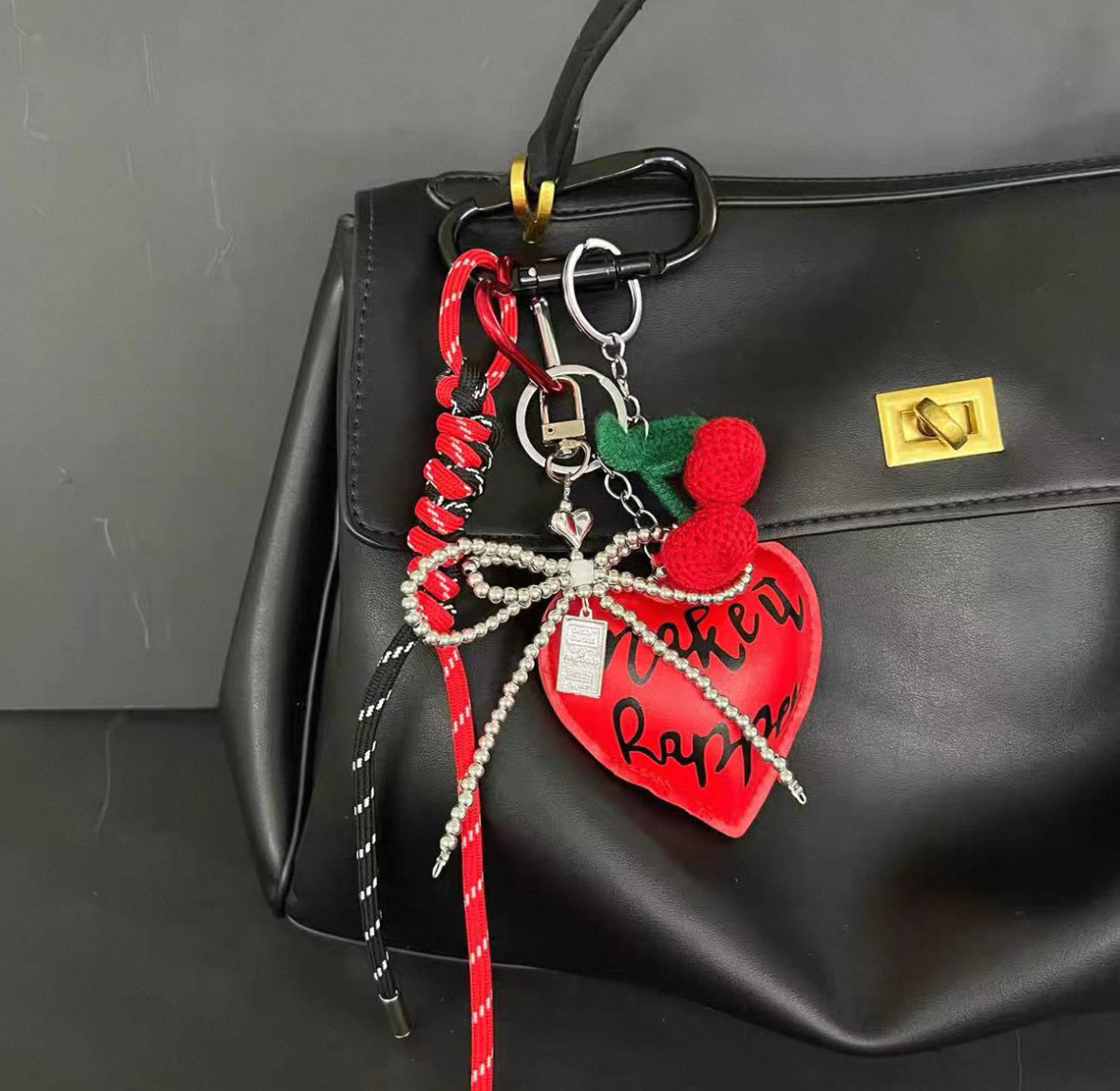 Heart bag keychain
