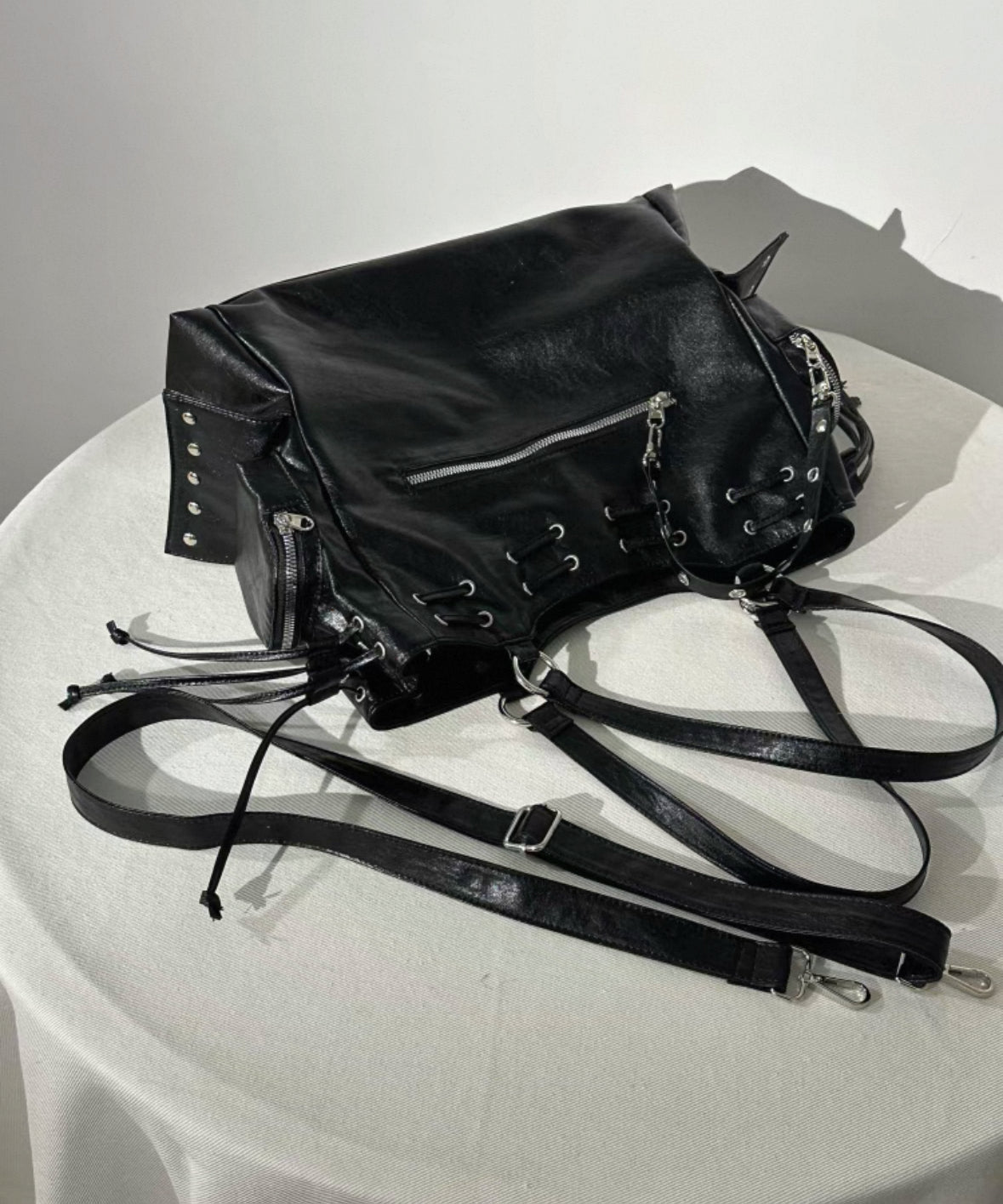 Punk style multipurpose handbag