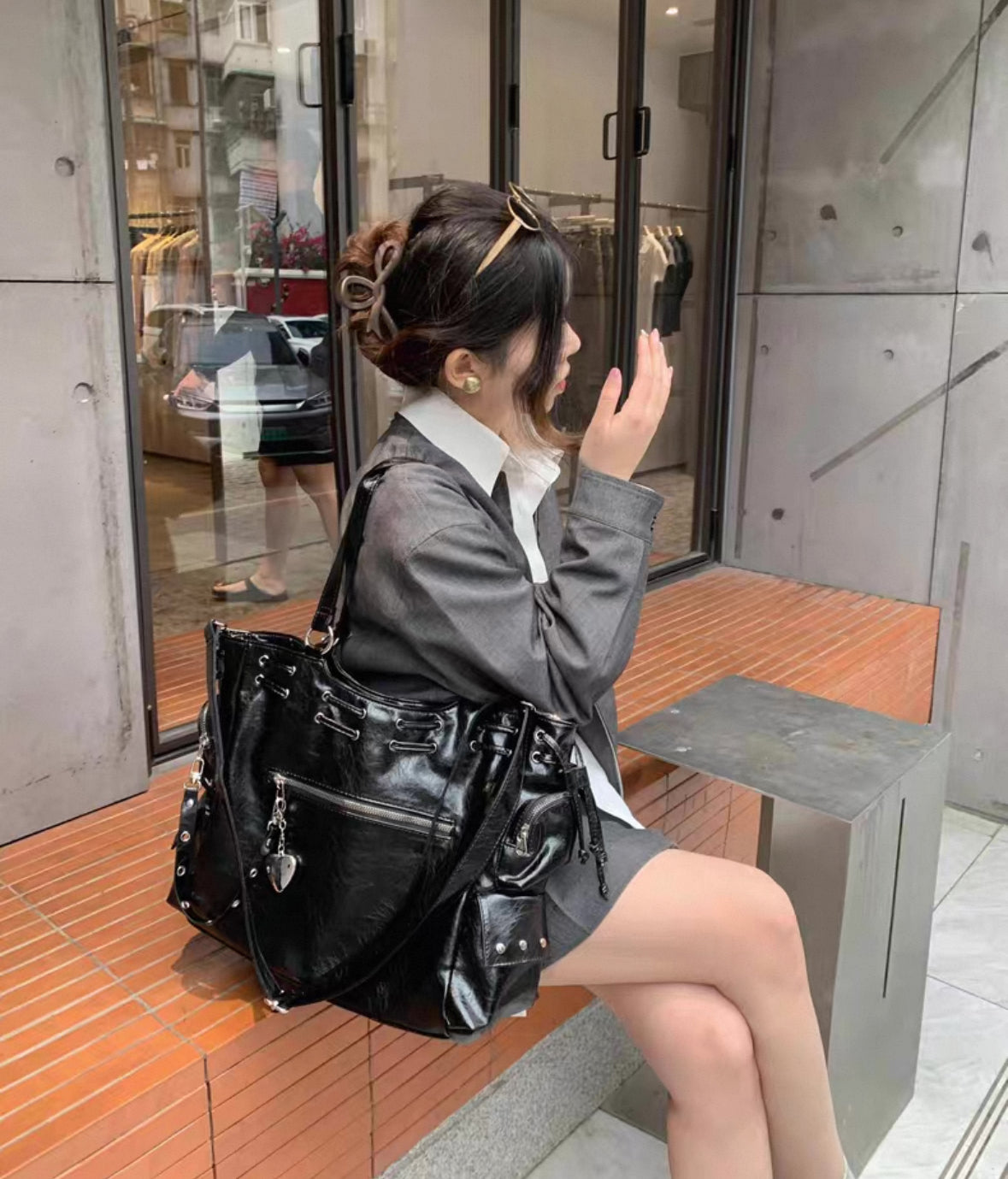 Punk style multipurpose handbag