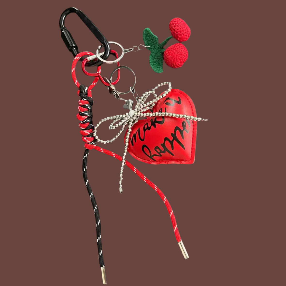 Heart bag keychain