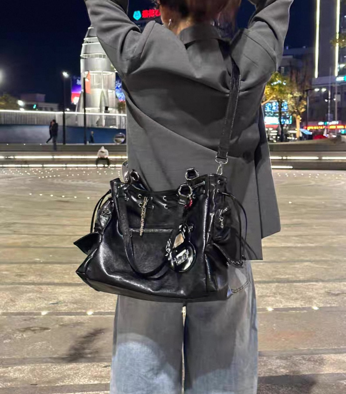Punk style multipurpose handbag