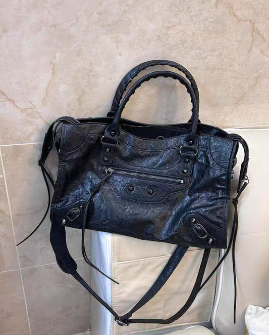 Large capacity punk motorcycle tote/handbag