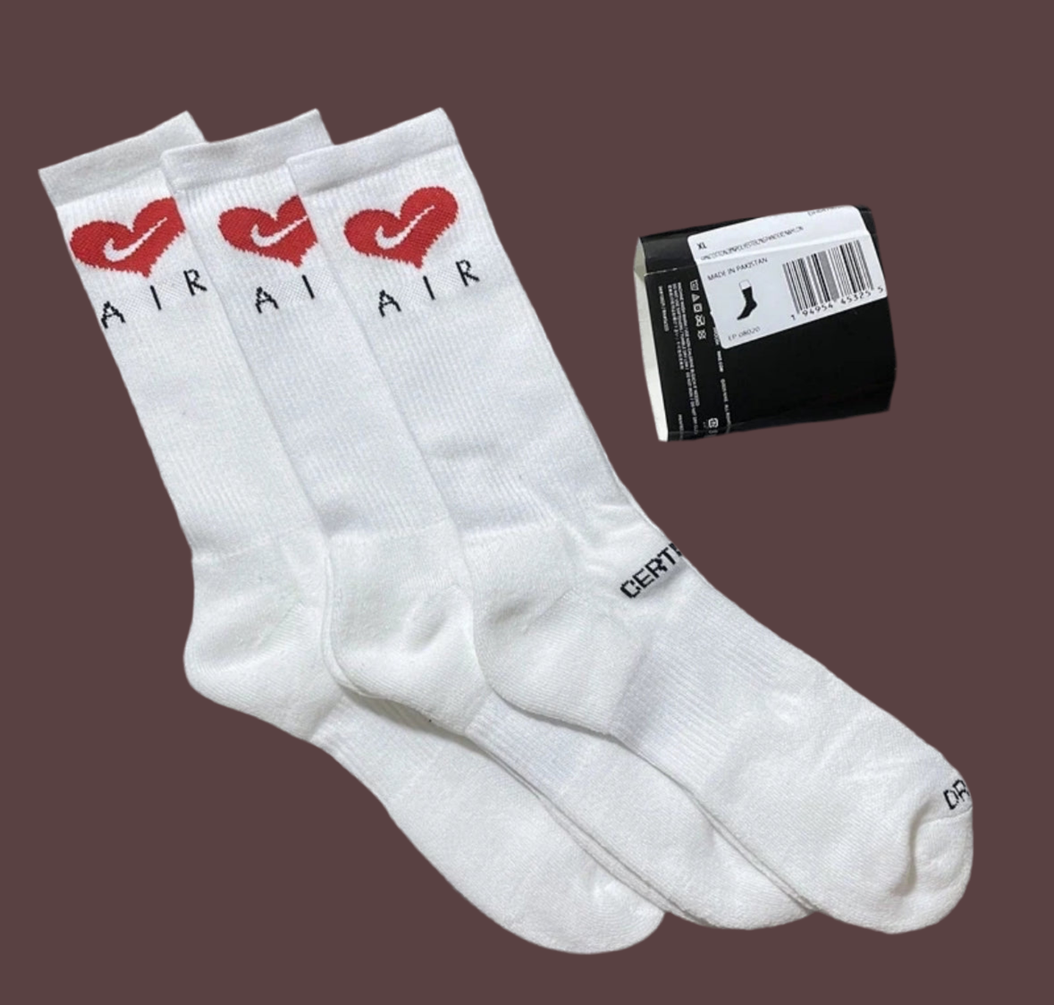 Pack of 3 Nke heart socks